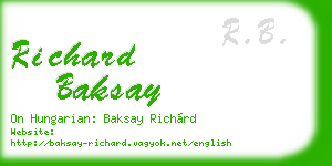 richard baksay business card